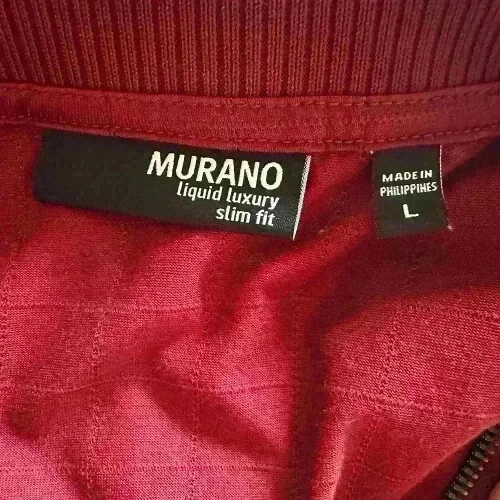MURANO Men Liquid Luxury Slim Fit Polo Shirt w/Zipper - Size Large - Picture 5 of 6